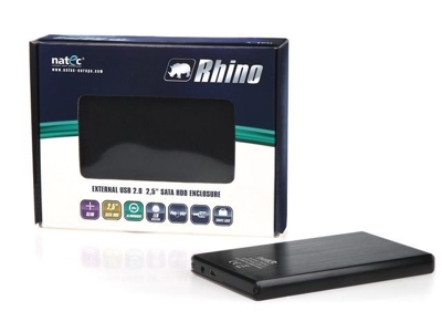 NATEC Kieszeń zewnętrzna HDD sata RHINO 2,5'' USB 2.0 Aluminium Black	