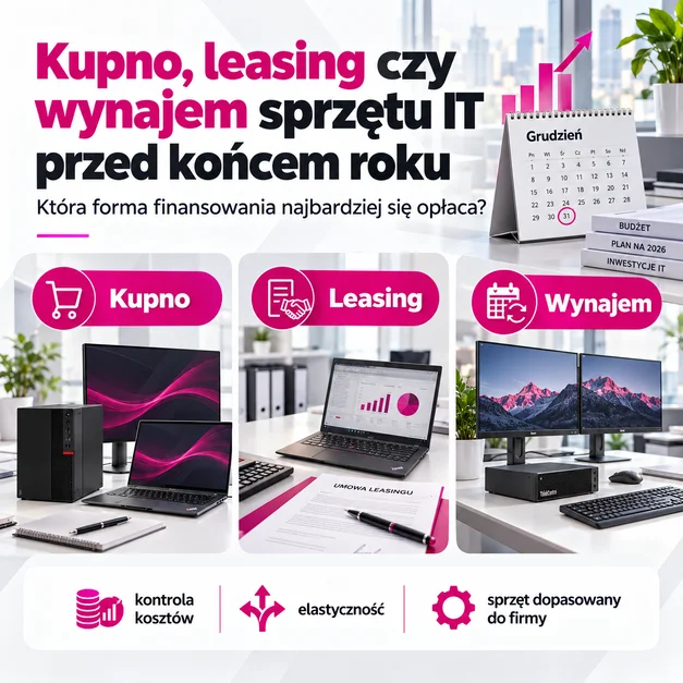 Kupno, leasing czy wynajem sprzętu IT przed końcem roku