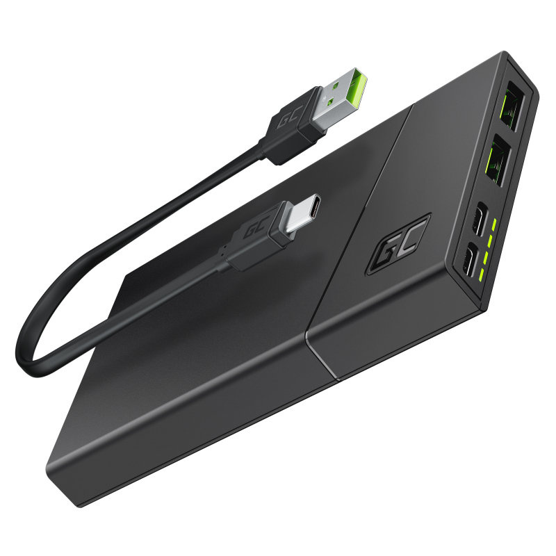 OUTLET Powerbank Green Cell PowerPlay10s PBGC02S / 18 W / USB-A, USB-C / 10000 mAh