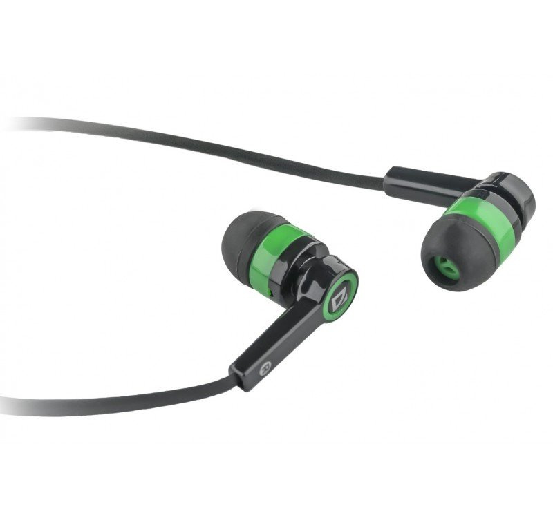 Słuchawki douszne Defender Pulse 420 z mikrofonem / 63422, czarno-zielone