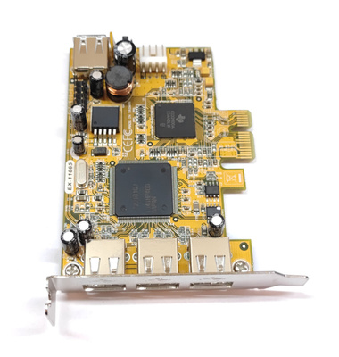 Poleasingowy kontroler 4 x USB 2.0 / Exsys EX-11065 / PCI-e x1 / niski profil 