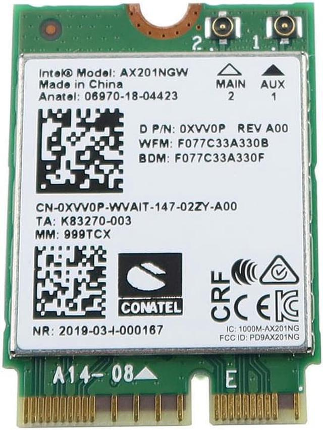 Karta sieciowa bezprzewodowa Intel AX201NGW M.2 do Dell Wi-Fi 6 2,4 Gb/s