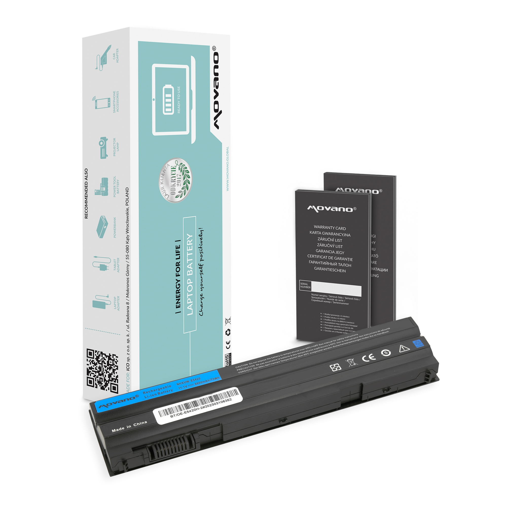 Bateria Movano do Dell Latitude E6420 (6600mAh) - BT/DE-E5420H-2