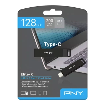 Pendrive PNY 128GB USB-C 3.2 Gen 1 czarny