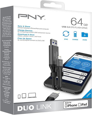 Pendrive PNY Duo Link 64 GB  USB 3.0 + Lightning