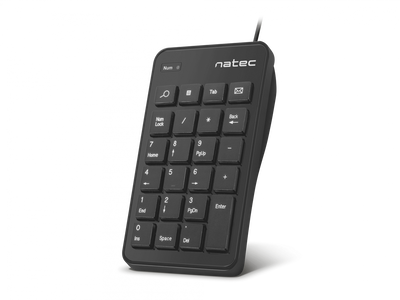Klawiatura numeryczna Natec Goby / USB / 23 klawisze / Czarna