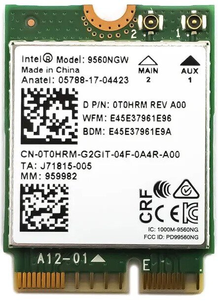 Karta sieciowa bezprzewodowa Intel 9560NGW M.2 do Dell Wi-Fi 5 1.73 Gbp/s