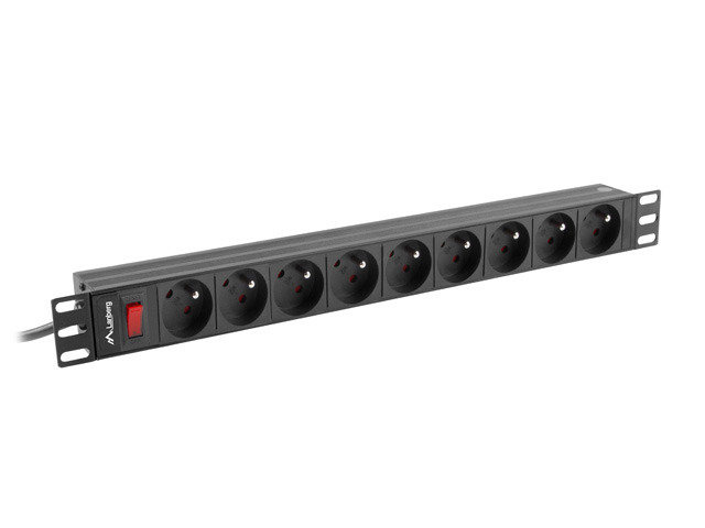 Listwa zasilająca Lanberg RACK 3m / 19" / 9 gniazd / czarna