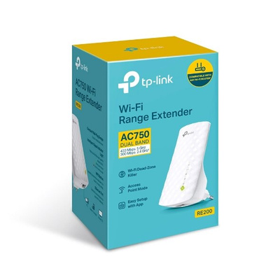TP-LINK Wzmacniacz sygnału RE200 AC750 2,4Ghz/5Ghz  Repeater 