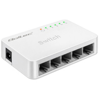 Switch Przełącznik Sieciowy Qoltec | Gigabit 1000Mbps | Biały