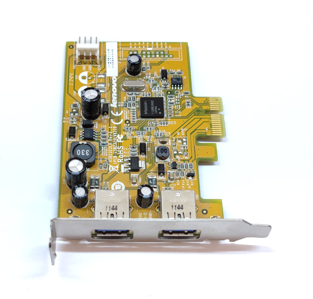 Poleasingowy kontroler 2 x USB 3.0 / Lenovo 03T8322 / PCI-e x1 / niski profil 