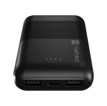 Powerbank Natec Trevi Compact NPB-1941 10000 mAh 2xUSB-A + 1xUSB-C, czarny