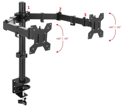 Biurkowy uchwyt na dwa monitory Vetouson VX-172
