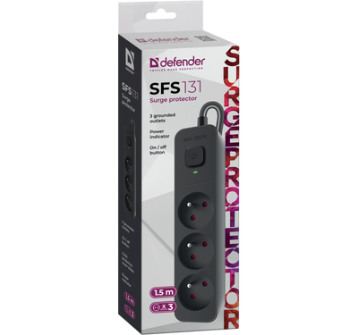 Listwa zasilająca Defender SFS 131 / czarna