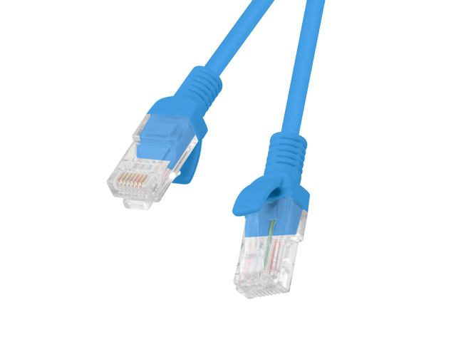 Kabel, Patchcord Lanberg Kat. 6 U/UTP 5m Niebieski | Fluke Passed | 250MHz