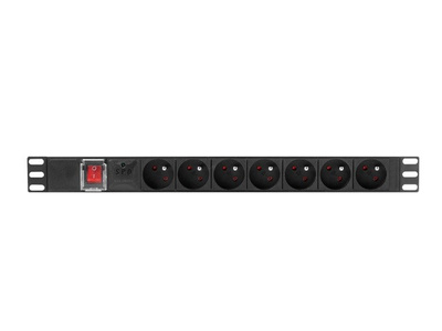 Listwa zasilająca Lanberg Rack PDU 1U / 2 m / 7 gniazd / czarna