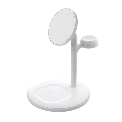 Ładowarka bezprzewodowa 3w1 Green Cell MagScape | MagSafe do iPhone Apple Watch AirPods | Biała