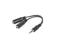 Adapter Przejściówka MiniJack 3-pin do 2x MiniJack 3-pin 0.1m, Lanberg