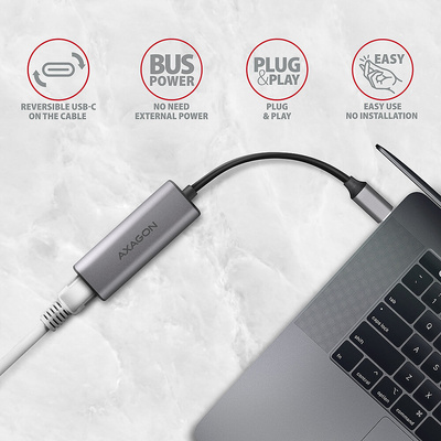 Karta sieciowa przewodowa USB-C AXAGON ADE-25RC Rj-45 2.5 Gb/s