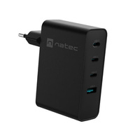 Ładowarka sieciowa Natec RIBERA 100W GAN 3 x USB-C + 1 x USB-A PD, QC | Czarna