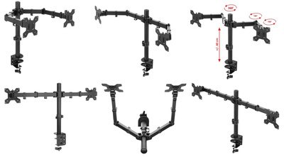 Biurkowy uchwyt na dwa monitory Vetouson VX-172
