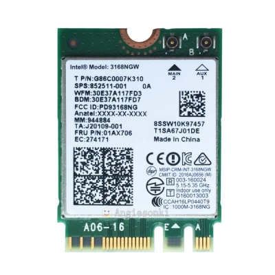 Karta sieciowa bezprzewodowa Intel 3168NGW M.2 do Lenovo, HP Wi-Fi 5 433 Mb/s