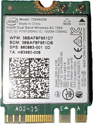Karta sieciowa bezprzewodowa Intel 7265NGW M.2 do HP Wi-Fi 5 867 Mb/s