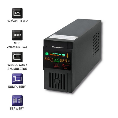 Zasilacz awaryjny UPS Qoltec Monolith Line-Interactive LCD 850VA