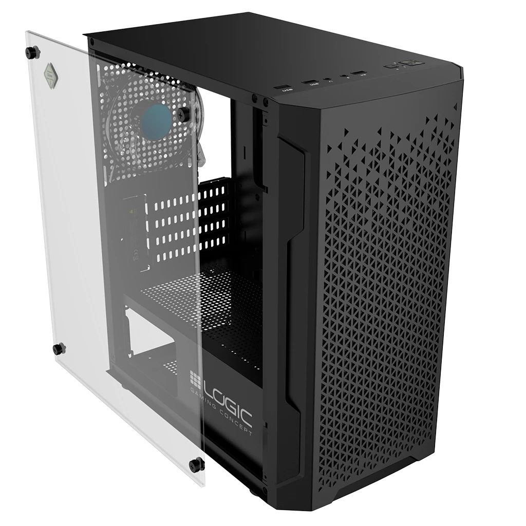 Nowy gamingowy Logic Aramis czarny ARGB MINI AMD Ryzen 5 4500 3,6 GHz / 32 GB / 960 SSD / Win 11 + Nvidia RTX 5050 [8 GB] 