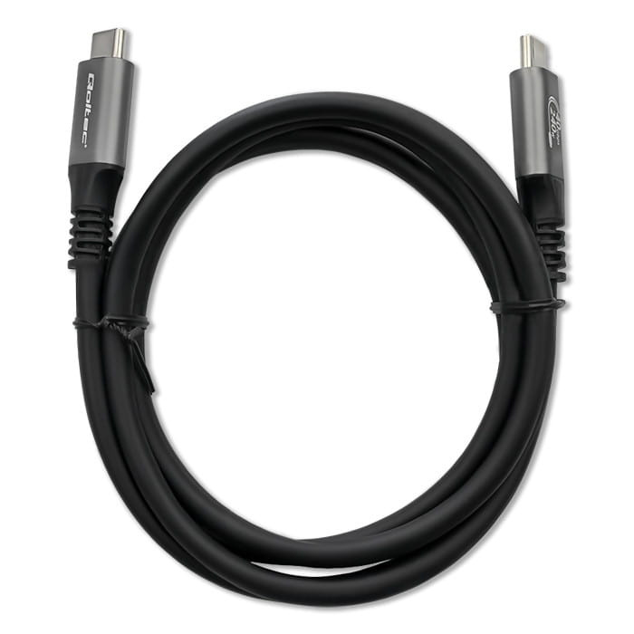 Kabel Qoltec USB4 Ultra-Fast USB-C PD 240W 40Gb/s 1m, czarny