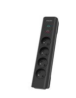 Listwa zasilająca antyprzepięciowa Philips SPN7040BA/60 / 2 m / 4 gniazda / czarna