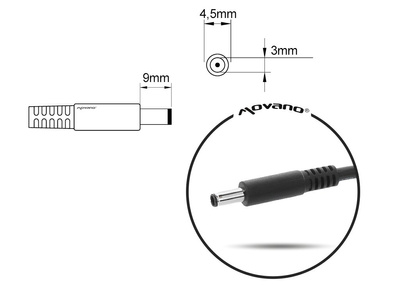 Zasilacz zamiennik Movano ZZ/DEL195334C 65W 4.5-3.0 do laptopów Dell