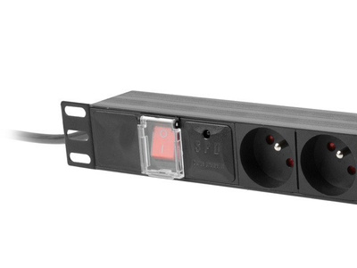 Listwa zasilająca Lanberg Rack PDU 1U / 2 m / 7 gniazd / czarna