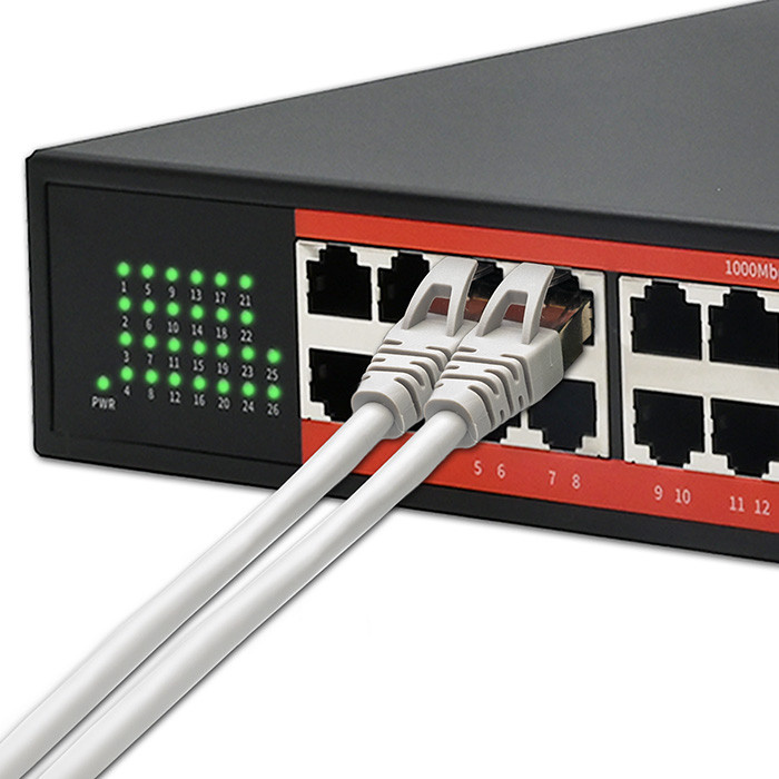 Switch Qoltec Gigabit 24x RJ45 | 2x SFP | 52 Gbps | Metalowy