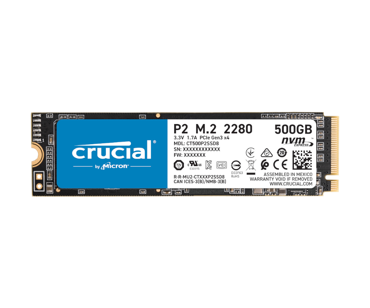 Nowy dysk SSD NVMe / Crucial P2 / 500 GB / M.2