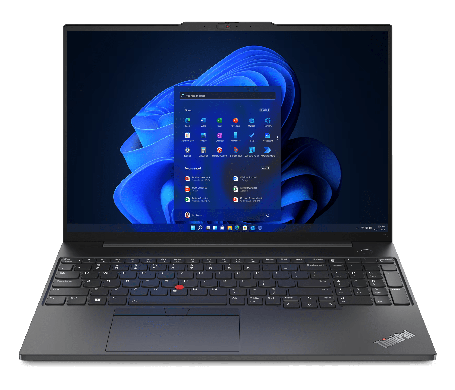 Powystawowy Lenovo ThinkPad E16 G1 Core i7 1355U (13-gen.) / 40 GB / 2 TB SSD / 16" WUXGA / Win 11 Pro