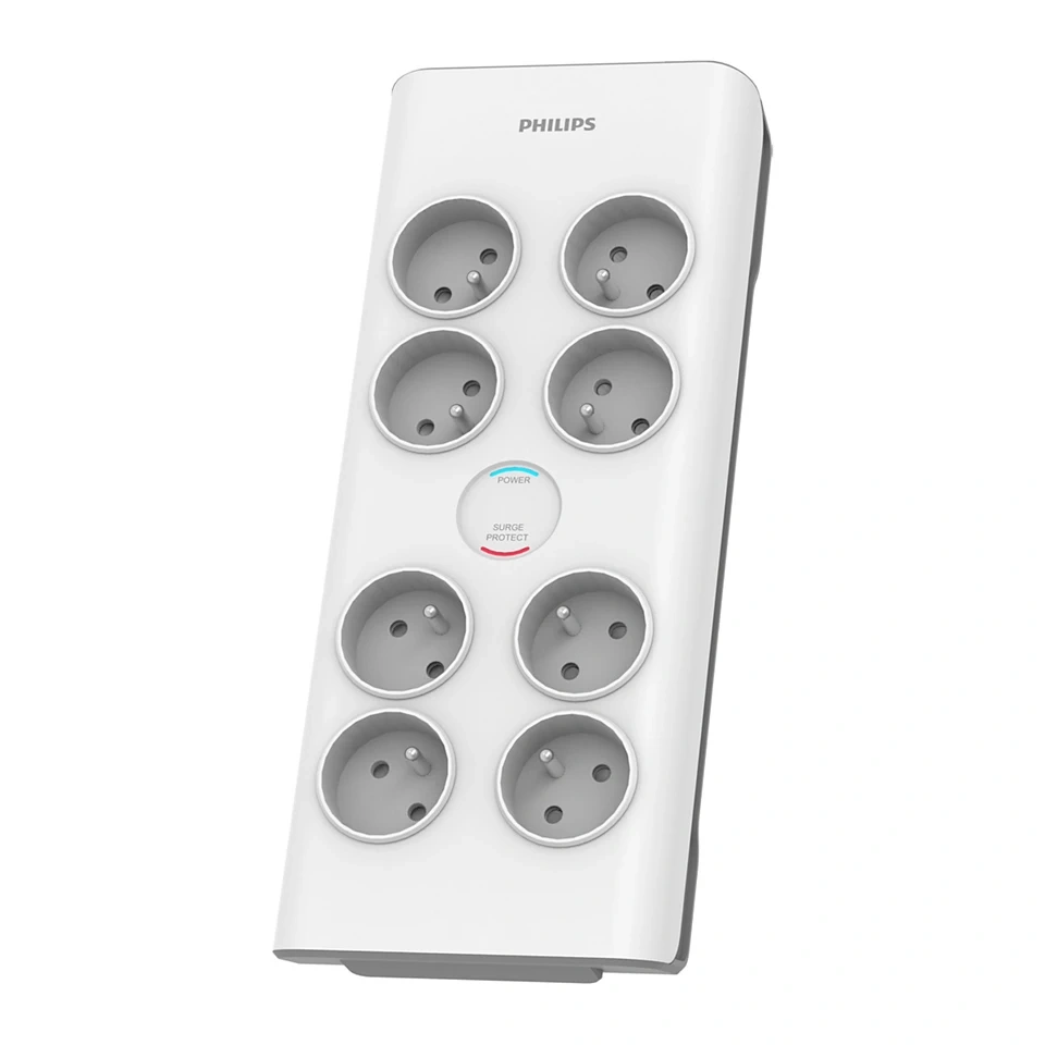 Listwa zasilająca antyprzepięciowa Philips SPN7080WA/60 / 2 m / 8 gniazd / biała