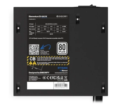 OUTLET Zasilacz ENDORFY Elementum E5 450W ATX 80 PLUS EY7A002