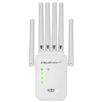 Wzmacniacz Sygnału Qoltec WiFi 5 DualBand AC1200 | 6 Anten | Repeater AP