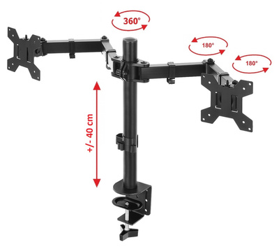 Biurkowy uchwyt na dwa monitory Vetouson VX-172