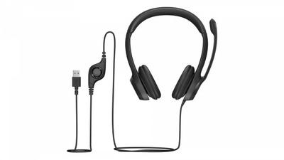 Słuchawki nauszne przewodowe Logitech H390 (981-000406) z mikrofonem