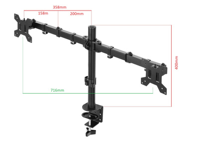Biurkowy uchwyt na dwa monitory Vetouson VX-172