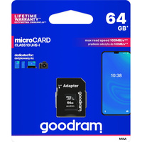 Karta pamięci GOODRAM microSD 64GB CL10 UHS I + adapter