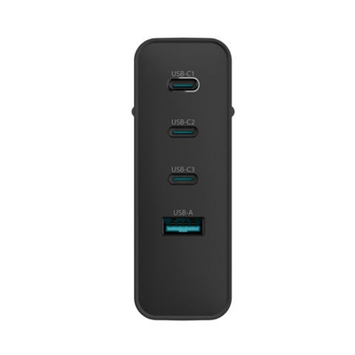 Ładowarka sieciowa Natec RIBERA 100W GAN 3 x USB-C + 1 x USB-A PD, QC | Czarna