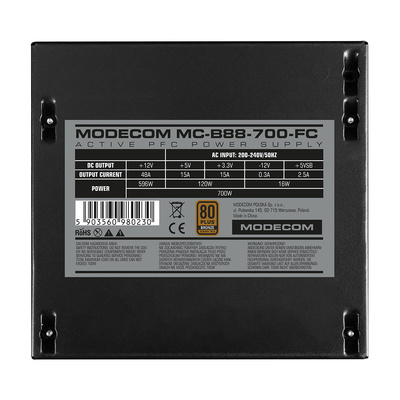 Zasilacz komputerowy ATX MODECOM B88 FC 700W 80 Plus Bronze