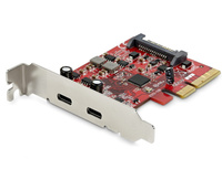 Poleasingowy kontroler 2 x USB-C 3.2 / Sunix USB2302 / PCI-e x1 / niski profil