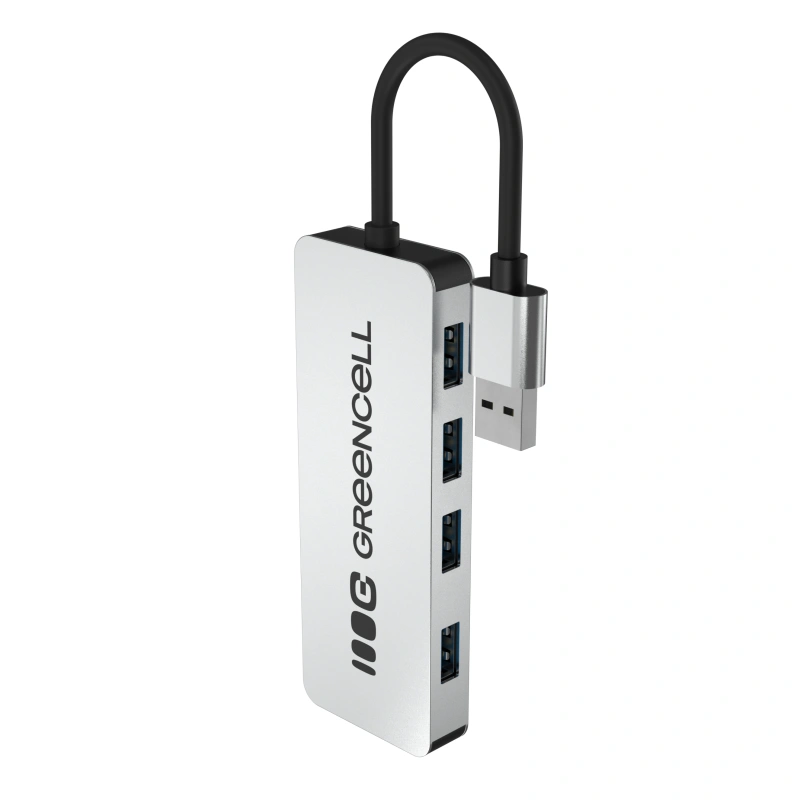 Hub USB Green Cell Basic 4w1 | 4x USB 3.0 | Aluminiowy
