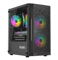 Nowy gamingowy Logic Aramis czarny ARGB MINI AMD Ryzen 5 5600 3,5 GHz / 16 GB / 2 TB SSD / Win 11 + Nvidia RTX 3050 [6 GB]