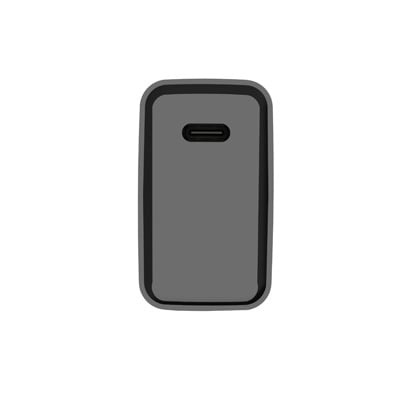 Ładowarka sieciowa Natec RIBERA 20W | 5-12V | 1.66-3A | 1 x USB Typu C PD | Czarna