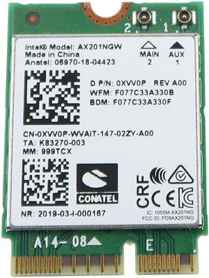 Karta sieciowa bezprzewodowa Intel AX201NGW M.2 do Dell Wi-Fi 6 2,4 Gb/s